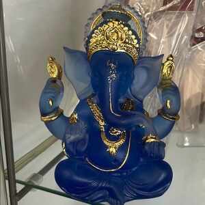 Blue and Gold Ganesha Statue